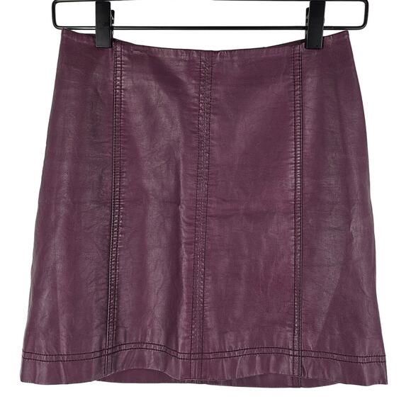FREE PEOPLE Women’s Faux Leather Skirt - US Size 0 - Picture 1 of 7